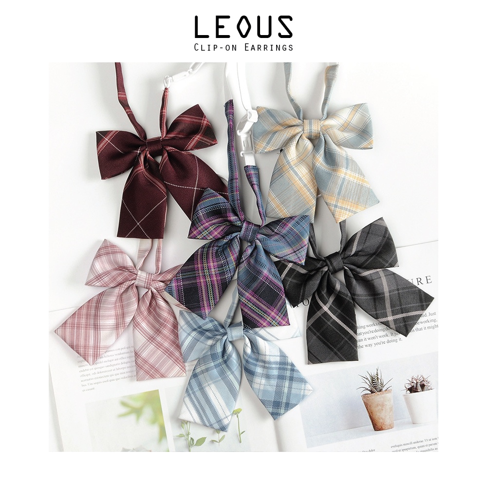 Nơ đeo cổ áo sọc kẻ cài dây cho nữ điều chỉnh được N002