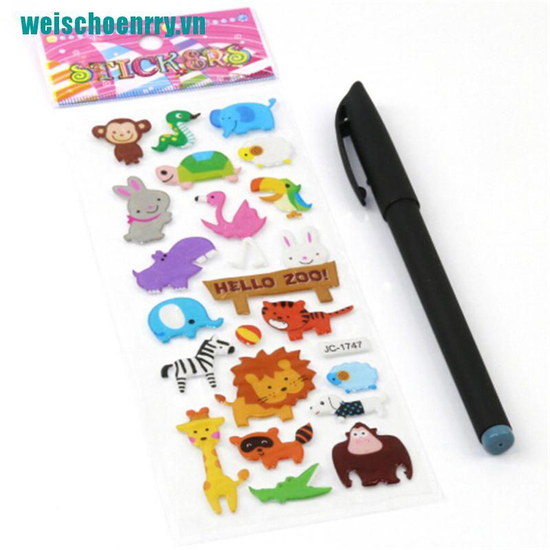 Weis♪Bộ 5 Tấm Hình Dán Hoạt Hình Dễ Thương Dùng Làm Quà Tặng Cho Bé