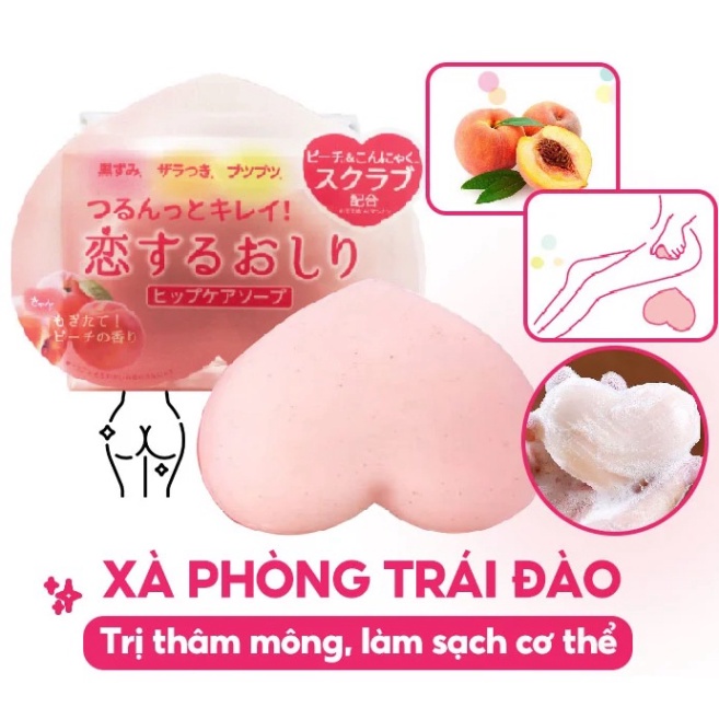 Xà Phòng Mụn Lưng Thâm Mông, Thâm Nách Pelican For Back - Xịt Mụn Lưng và Xà bông Đào, Xà Bông Sinh Dược Nhật Bản Japari