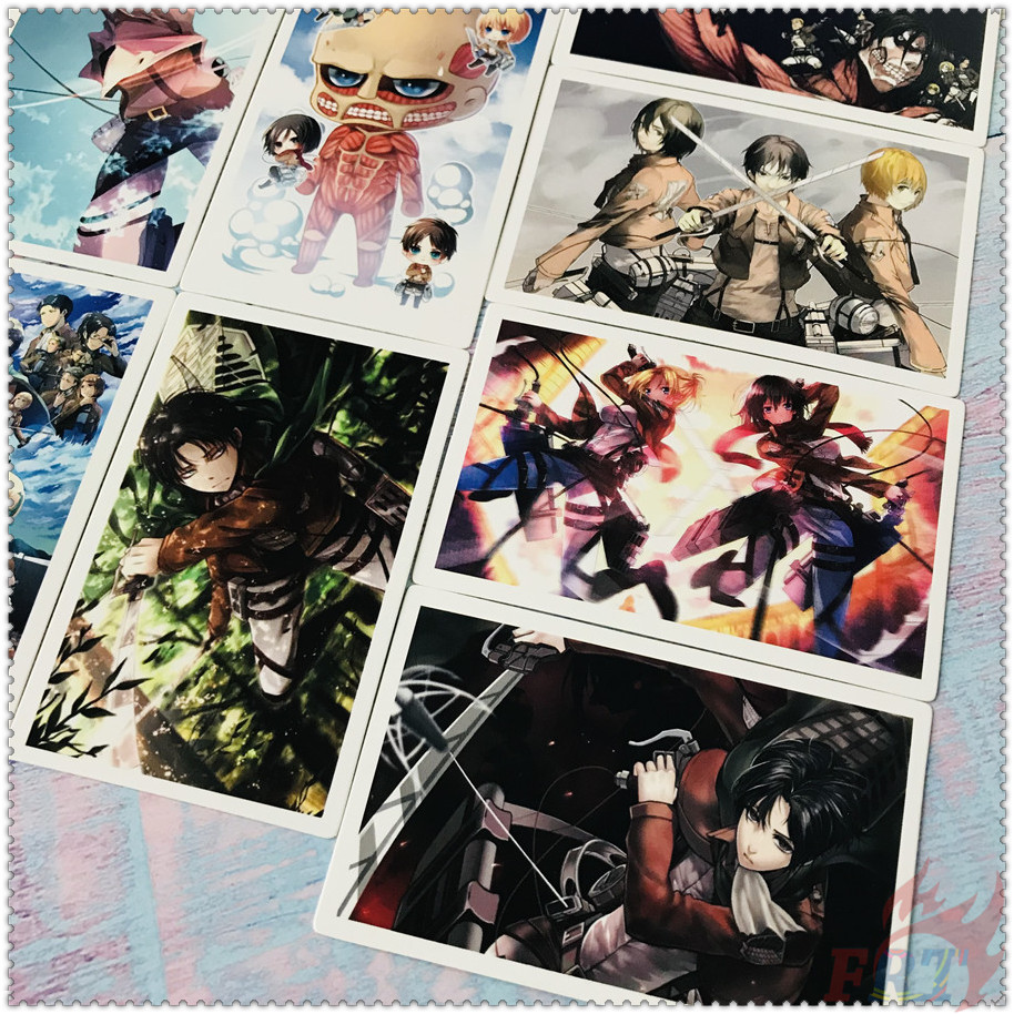 Hộp 30 Cái/ Hộp ✪ Thẻ Hình Lomo Anime Attack on Titan - Eren Jaeger / Mikasa Ackerman / Armin Arlert ✪ Bưu Thiếp Mini Kích Thước 5.5cm*8.8cm Dùng Làm Quà Tặng