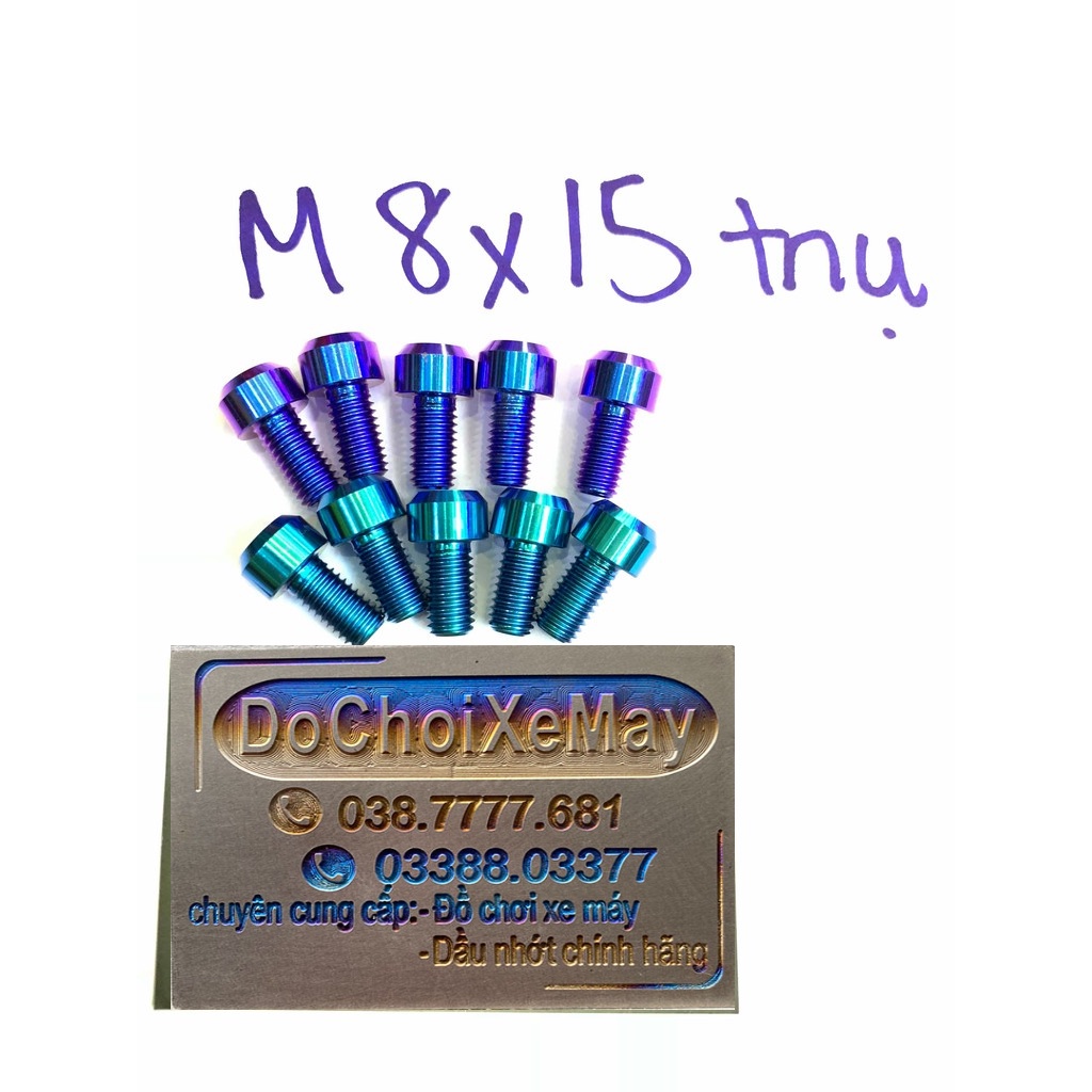 Ốc 8li15 đầu trụ Titan Gr5 răng ốc 1.25 gắn vô số gãy Rcb , số gãy các loại xe và nhiều vị trí khác DoChoiXeMay
