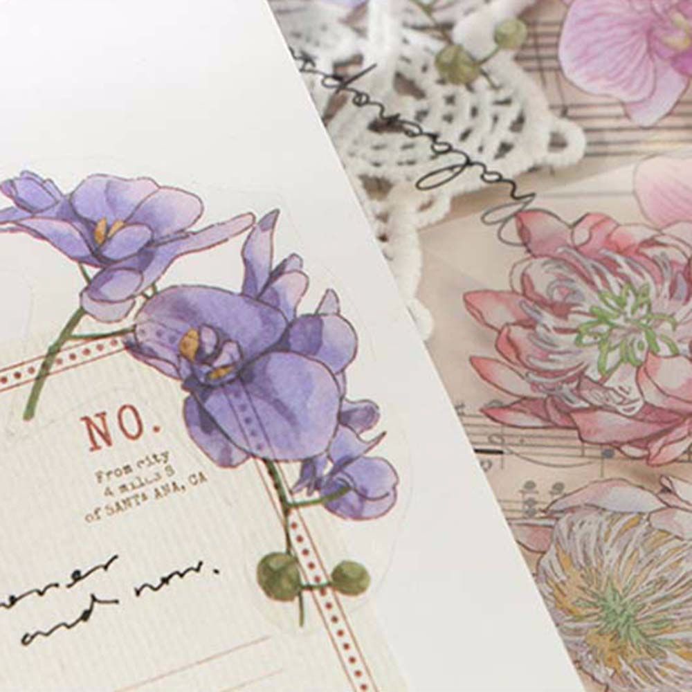 Bộ 6 miếng dán trang trí album ảnh hình hoa lá/bướm DIY