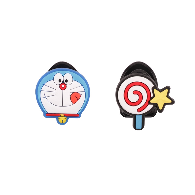 Móc Treo Dây Cáp Tai Nghe / Chìa Khóa / Túi Mua Sắm Bằng Nhựa Hình Mickey Minnie Doraemon Tự Dính Thông Dụng Dành Cho Xe Hơi