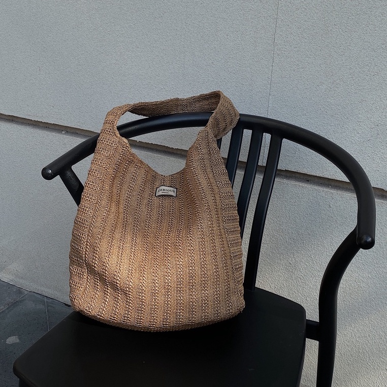 Cocoa Crochet Bag - Túi Vải Sợi Dệt Màu Nâu