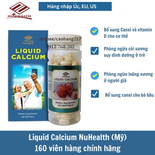Viên uống canxi chống loãng xương– LIQUID CALCIUM Nuhealth (Mỹ) 160 viên bổ sung canxi và vitamin D3 chính hãng