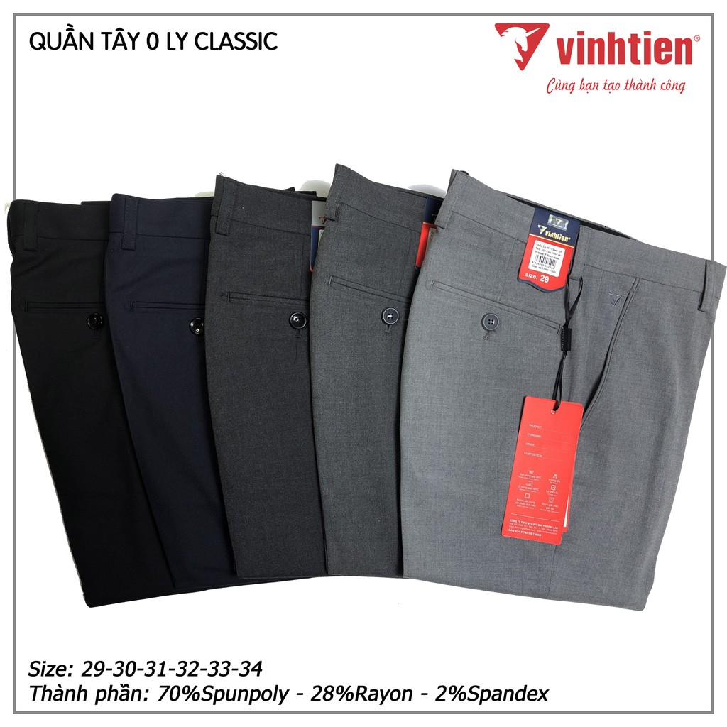 Quần Tây 0 Ly Trơn Màu Classic Vĩnh Tiến 415
