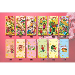 Bộ 6 bao lì xì Tết dân gian