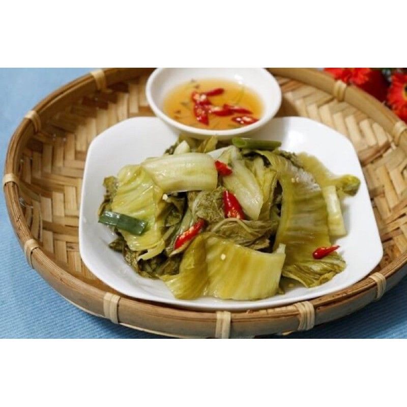2kg cải muối chua  nhà làm đảm bảo sạch ,giòn ,thơm ngon.
