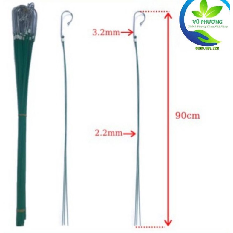 Móc Kẽm Bọc Nhựa Treo Chậu Hoa Lan, Cây Cảnh 90cm