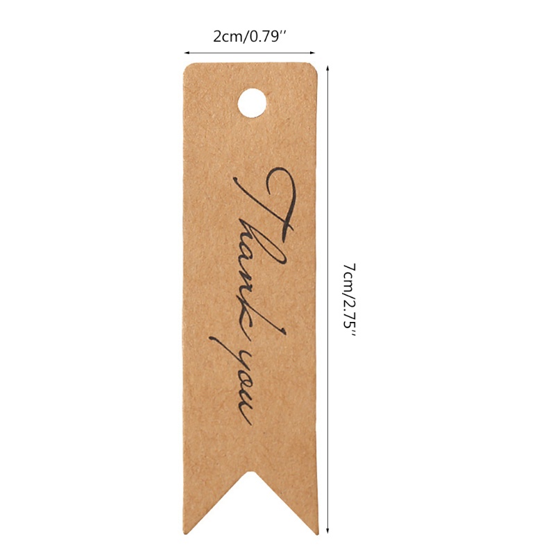 Set 100 Thẻ Tag Hình Chữ Thank You Kèm Lỗ Dùng Để Trang Trí Tiệc Cưới / Giáng Sinh