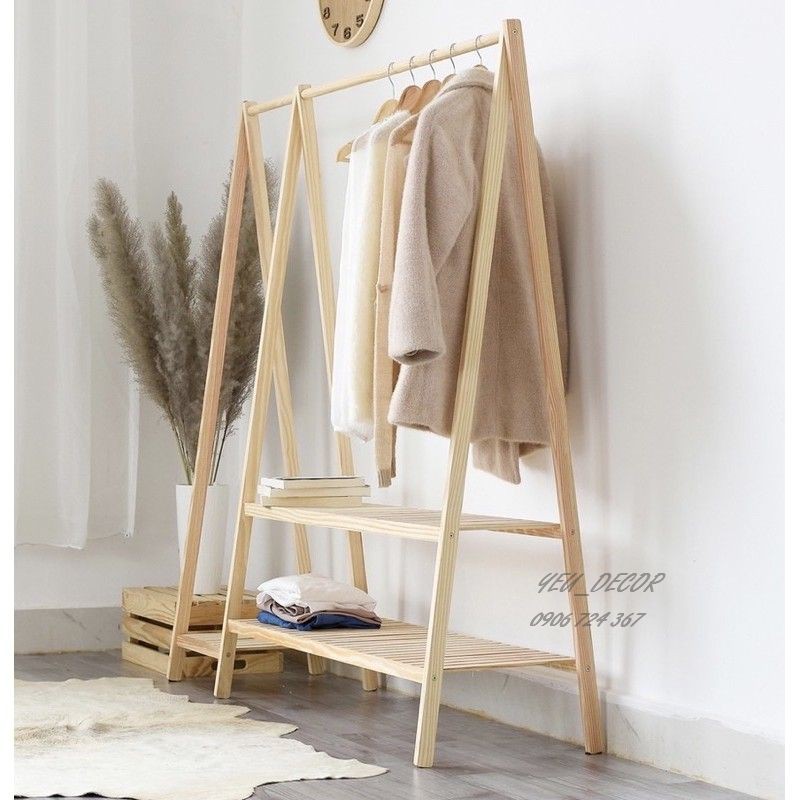 Kệ treo quần áo chữ A 2 tầng kết hợp 1 tầng - Kệ chữ A 2 trong 1 - Kệ treo đồ đôi - Kệ treo quần áo chữ A ghép