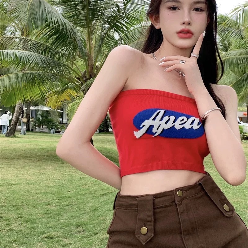 MS621 Áo kiểu quây ngực len tăm chữ Apea cực chất
