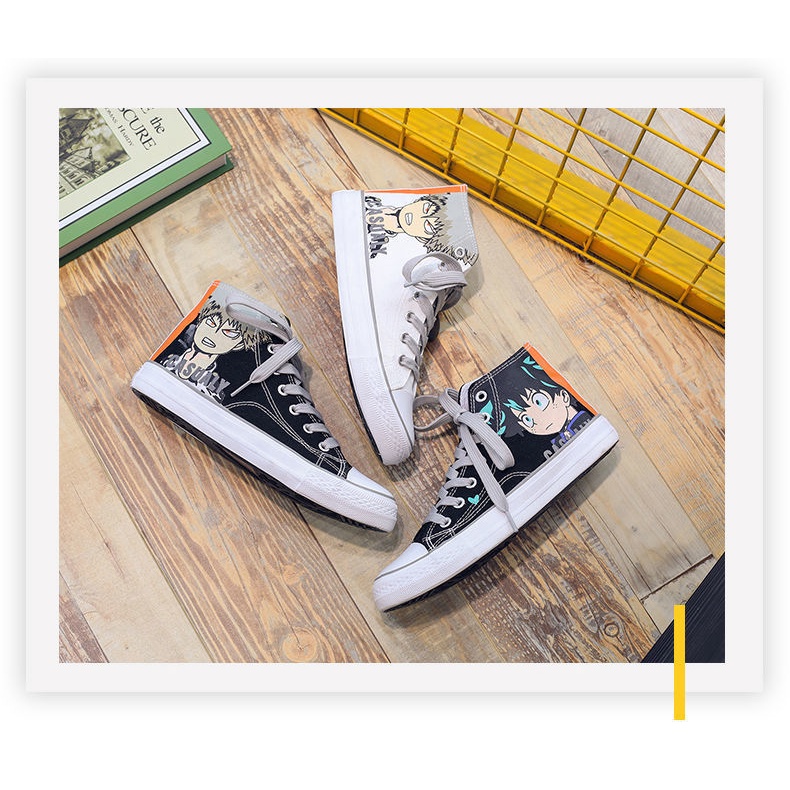 Giày Thể Thao Canvas Cổ Cao In Họa Tiết Hoạt Hình My Hero Academia Thời Trang Cho Nam Và Nữ