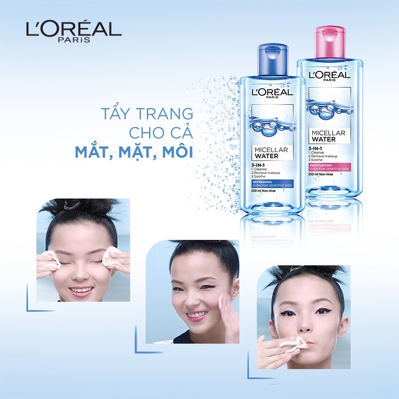 [Đủ màu] - Nước tẩy trang Loreal - L'Oreal Paris 3-in-1 Micellar Water 400ml