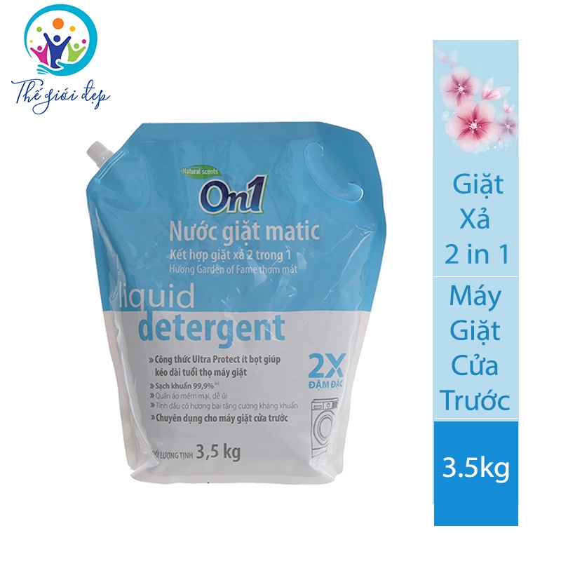 Túi Nước Giặt Xả On1 Matic Hương Garden Of Fame 3.5Kg - Dành Cho Máy Giặt Cửa Trước