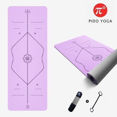 Thảm tập Yoga Định Tuyến Cao Cấp PIDO Chống trơn trượt - (Tặng kèm túi đựng và dây buộc)