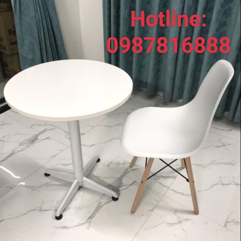 Bàn Tròn Cafe Eames Chân Trụ sơn tĩnh điện bền đẹp. ⚡SHIP HỎA TỐC NỘI THÀNH HÀ NỘI⚡