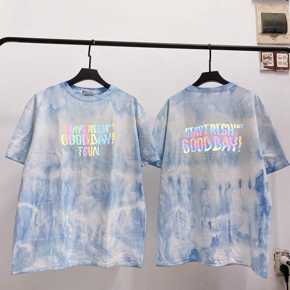 Áo Thun Tay Lỡ Phản Quang Hologram TSUN BLUE LAGOON TIEDYE Unisex