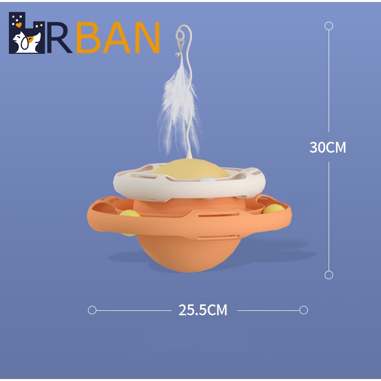 𝗨𝗿𝗯𝗮𝗻_𝗖𝗿𝗮𝘇𝘆 𝗣𝘂𝗽𝗽𝘆_Bàn xoay bóng tự chơi cho mèo cưng