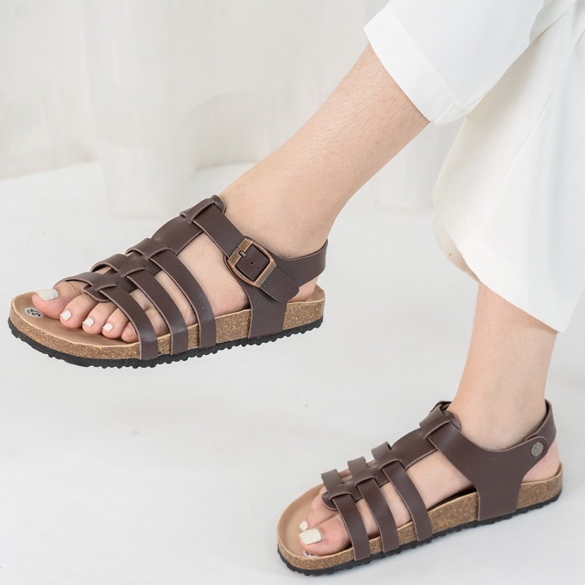 PU12 - Sandal công sở Đế Trấu BIOLINE Official Unisex nam nữ văn phòng Quai Chiến Binh Da Pu cao cấp