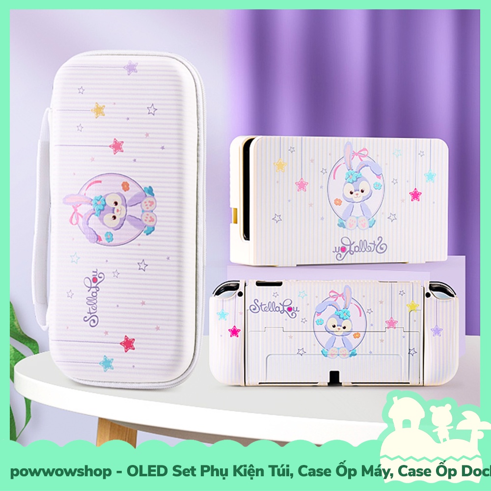 [Sẵn VN - Hỏa Tốc] OLED/V1/V2 Set Phụ Kiện Case Ốp Máy, Ốp Dock Cho Máy Game Nintendo Switch OLED Phong Cách Stella Lou