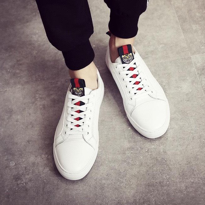 Giày Sneaker Nam trắng Da Trơn Cao Cấp Phủ Lớp NANO Chống Thấm Full Size Nam G32