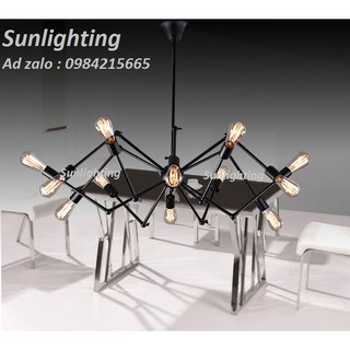 ĐÈN THẢ SẮT ĐÈN THẢ CHÂN NHỆN TRANG TRÍ NHÀ Ở PHÒNG KHÁCH QUÁN CAFE