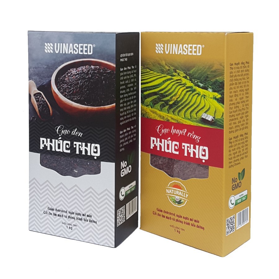 Hộp 01kg Gạo Phúc Thọ huyết rồng - Tốt cho tim mạch và tiểu đường - Nông Sản Nam Bình