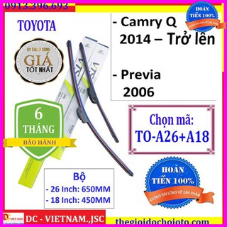 Bộ 2 thanh gạt mưa dùng cho xe Toyota Camry Q Đời 2014 - Trở lên. Và Previa Đời 2006 (Và các dòng xe khác) - C