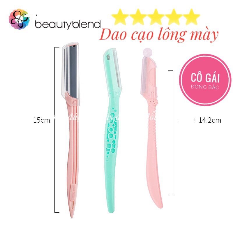 Dao cạo tỉa lông mày, vùng kín bikini làm bằng thép không ri [Set 2 cái] Beauty Blend