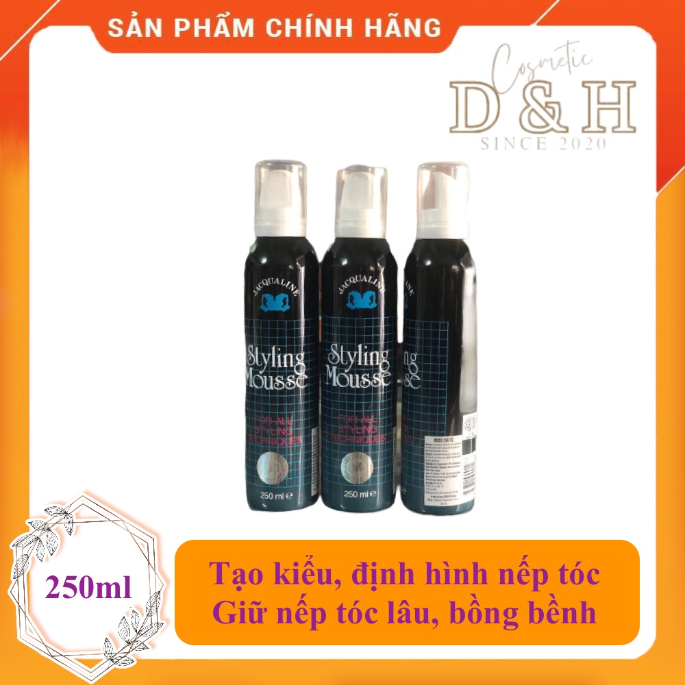 Bọt Mousse Chải Tóc Jacqualine 250ml tạo kiểu, định hình nếp tóc và giữ nếp tóc lâu