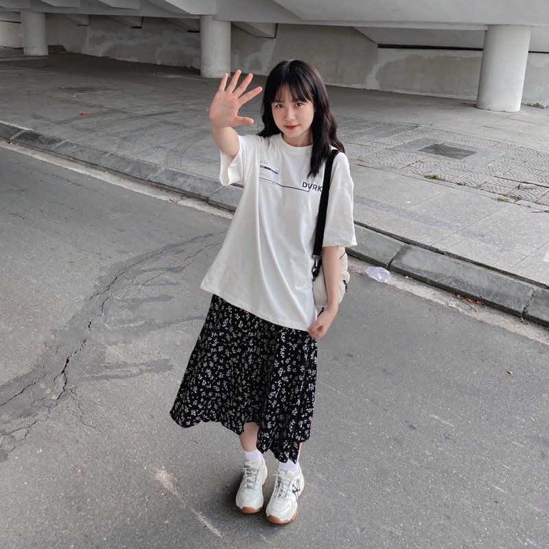 CHÂN VÁY DÀI HOA NHÍ ULZZANG CẠP CHUN , ĐẦM NỮ TRẮNG VINTAGE DỰ TIỆC ( video ảnh thật) | BigBuy360 - bigbuy360.vn