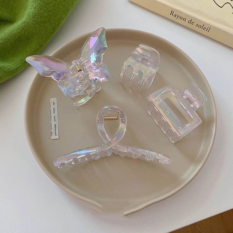 Kẹp Tóc Acrylic Trong Suốt Nhiều Màu Phong Cách Hàn Quốc