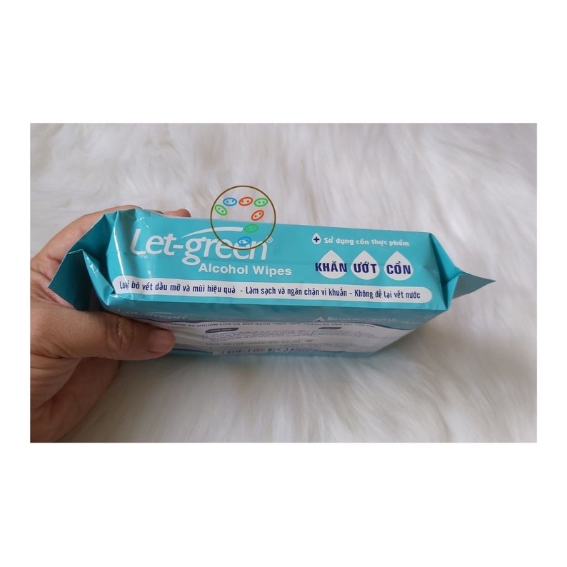 Khăn Ướt Cồn LetGreen gói 50M sạch nhanh vết bẩn, vi khuẩn tránh xa