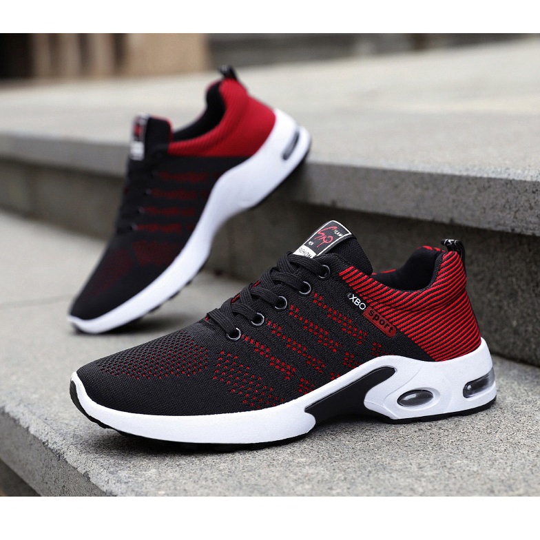 Giày nam sneaker đế đệm khí XBCC Thể Thao Vải 2 Lớp Thoáng Khí