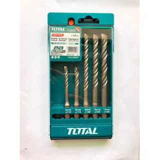 Bộ mũi khoan bê tông đuôi gài 5 chi tiết total tac190501 bộ mũi bê tông dca ingco