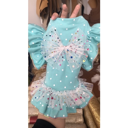 Đầm chấm bi cánh tiên dành cho thú cưng - quần áo chó mèo