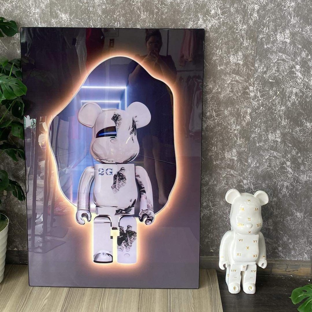 KT 60x90 cm. Tranh Tráng Gương chú Gấu Bearbrick/ Kwas. Tranh Treo Tường/game/gaming/marvel TY6090