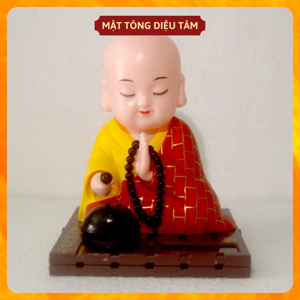 Tượng phật chú tiểu gõ mõ năng lượng ánh sáng tượng phật  trang trí ô tô,để bàn tượng phật  loại đẹp