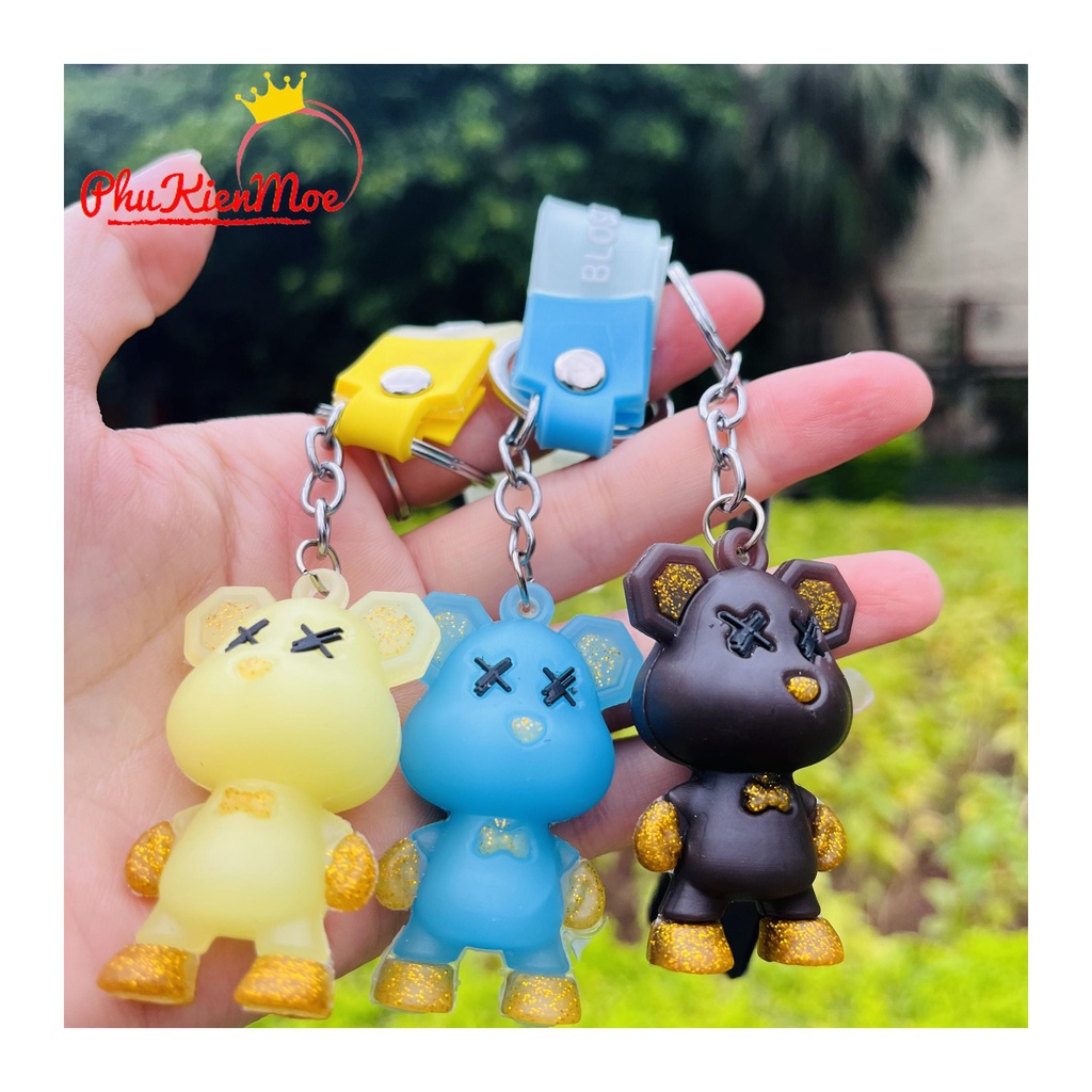 Móc chìa khóa Gấu Bear, móc chìa khóa treo điện thoại, balo, ... nhựa PVC đơn giản PhuKienMoe