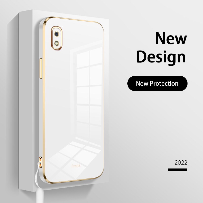 Ốp Điện Thoại Silicone Mạ Viền Sang Trọng Kèm Dây Đeo Cho Samsung Galaxy A10 M10