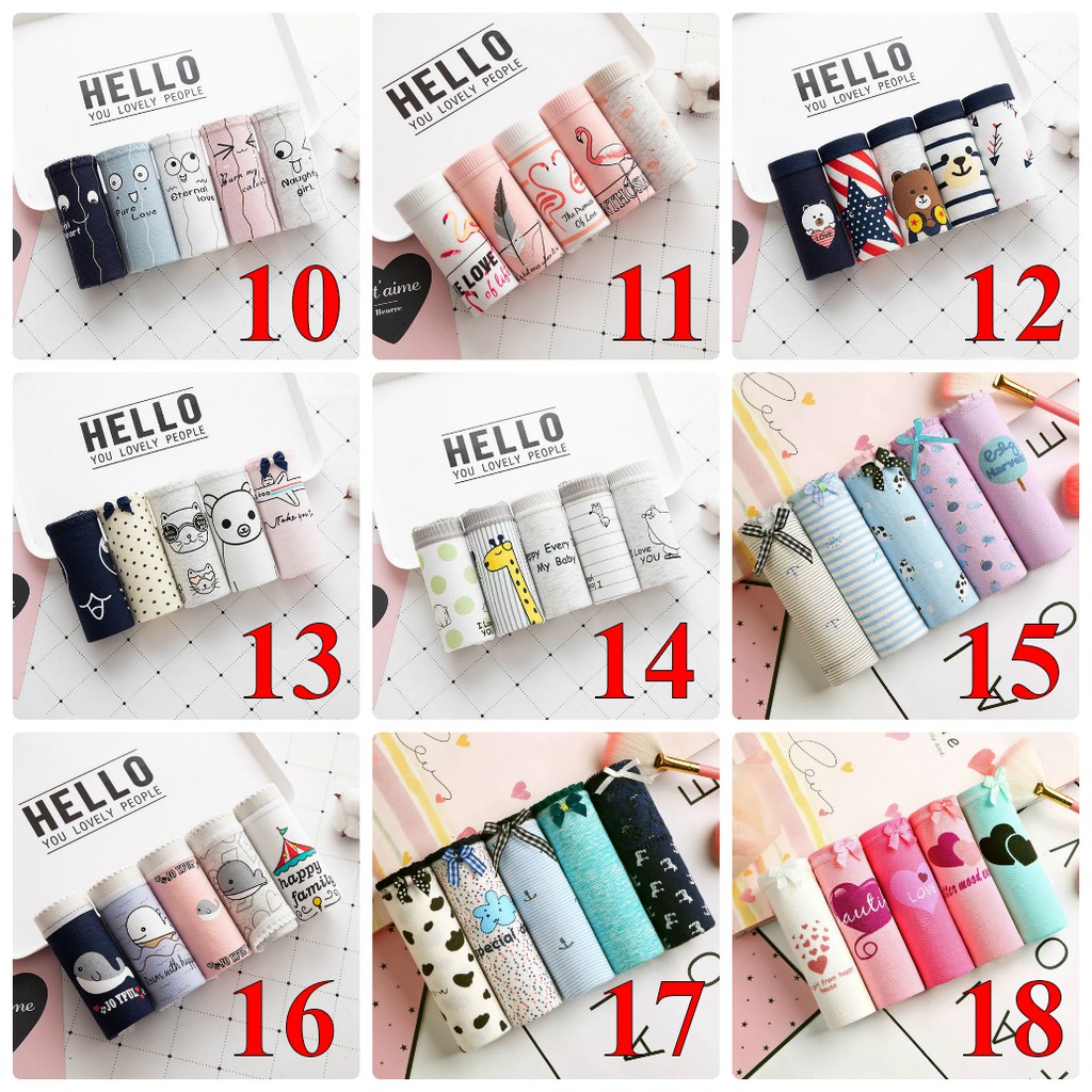 SET 5 QUẦN LÓT COTTON SIÊU THOÁNG - QUẦN CHÍP HỘP | BigBuy360 - bigbuy360.vn