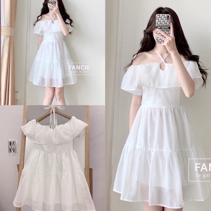 Váy trễ vai bèo váy xoè 2 tầng dáng ngắn công chúa đi biển, đi tiệc, kỷ yếu xinh. MIALA