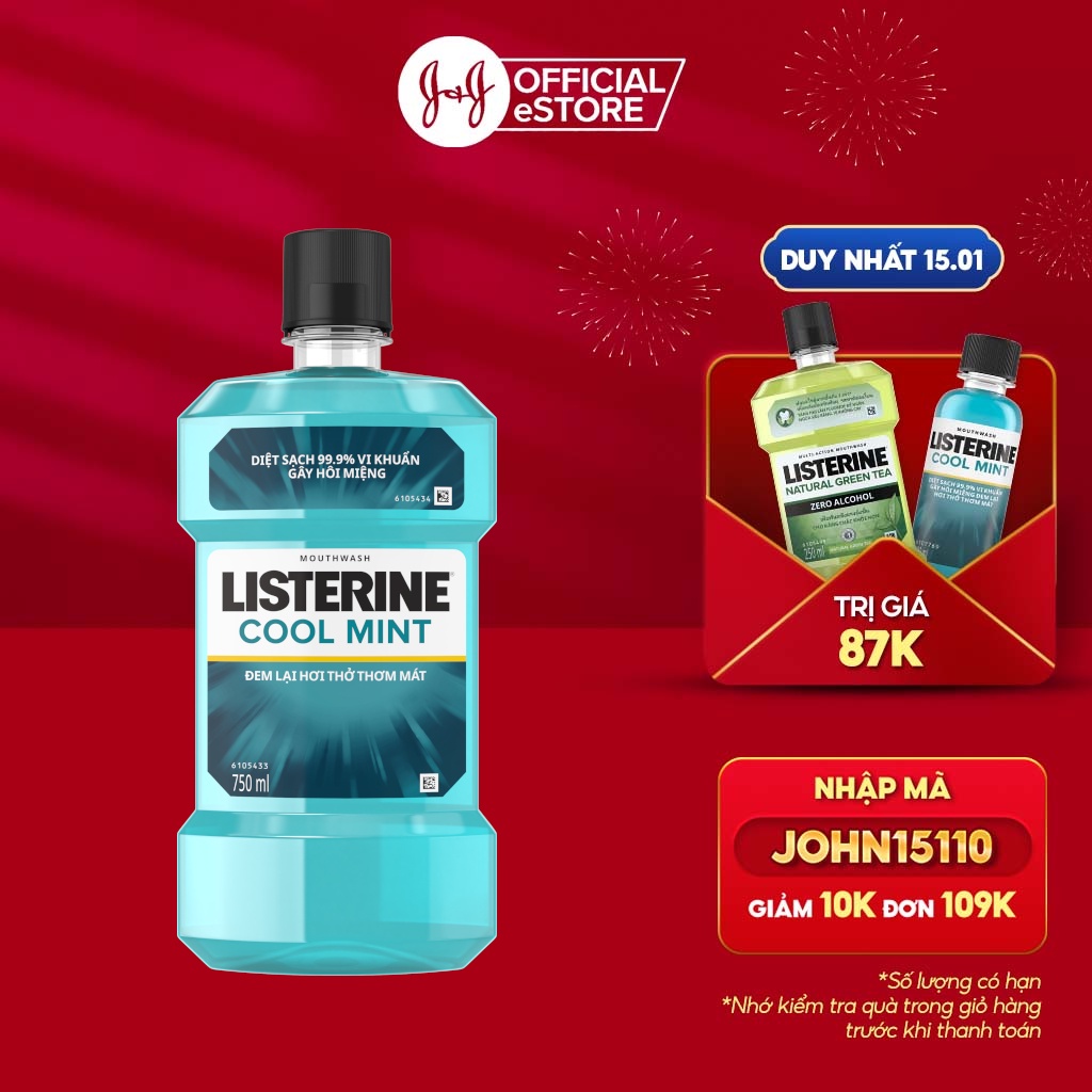 Nước súc miệng Listerine coolmint 750ml - 100945522