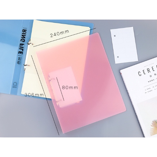 Bìa A4 bìa tài liệu bìa sổ còng nhựa cứng trong suốt 2 lỗ dùng cho văn phòng học sinh sinh viên- MyNa Mart