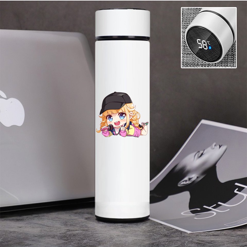 Bình Giữ Nhiệt KHỔNG MINH THÍCH ĐI QUẨY chibi anime Lõi INOX