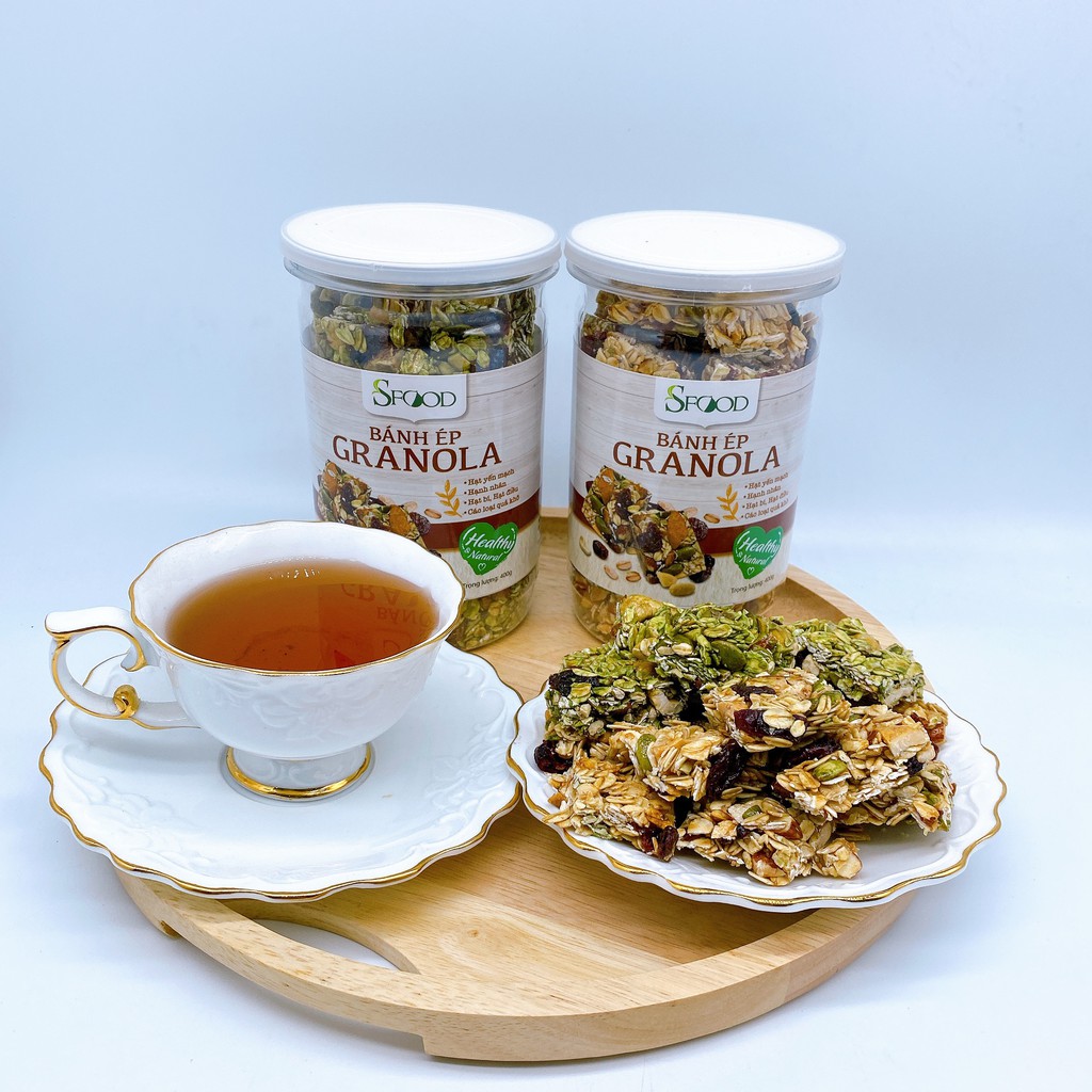 Granola SFOOD 400gram, bánh ép Granola, thơm, giòn, healthy hỗ trợ giảm cân