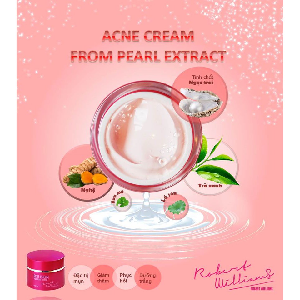 Kem dưỡng sáng giảm mụn mờ thâm Ngọc trai 30g ROBERT WILLIAMS Acne Cream | BigBuy360 - bigbuy360.vn
