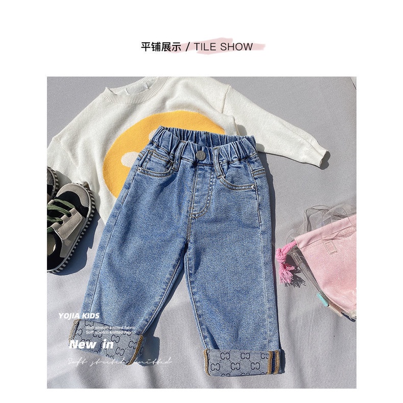 Quần Jeans Dài Phong Cách Hàn Quốc Thời Trang Xuân Thu Kiểu Mới Cho Bé Gái