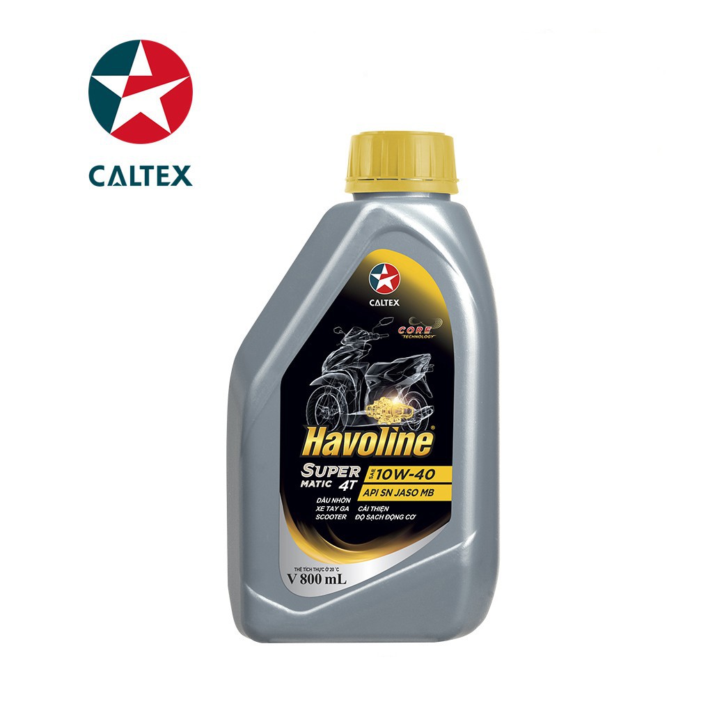 [Nhớt Chính Hãng] Caltex Havoline Super Matic 10W40 0.8L - Nhớt xe tay ga cao cấp